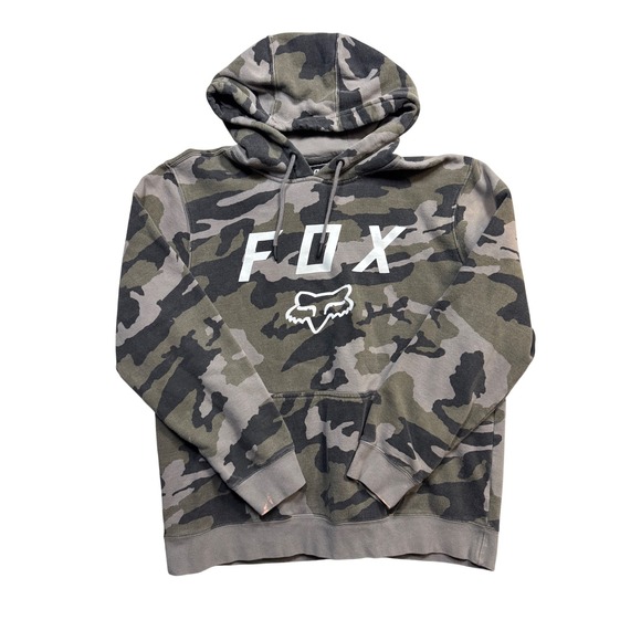 Fox Racing Other - Fox Racing Mens Camo Pullover Hoodie Green Brown Camouflage Logo Sweatshirt L